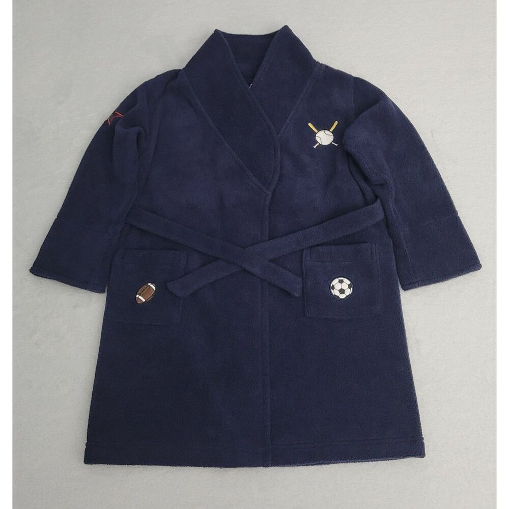 The Childrens Place Boys All Sport Bathrobe XS (4) Blue Wrap Robe